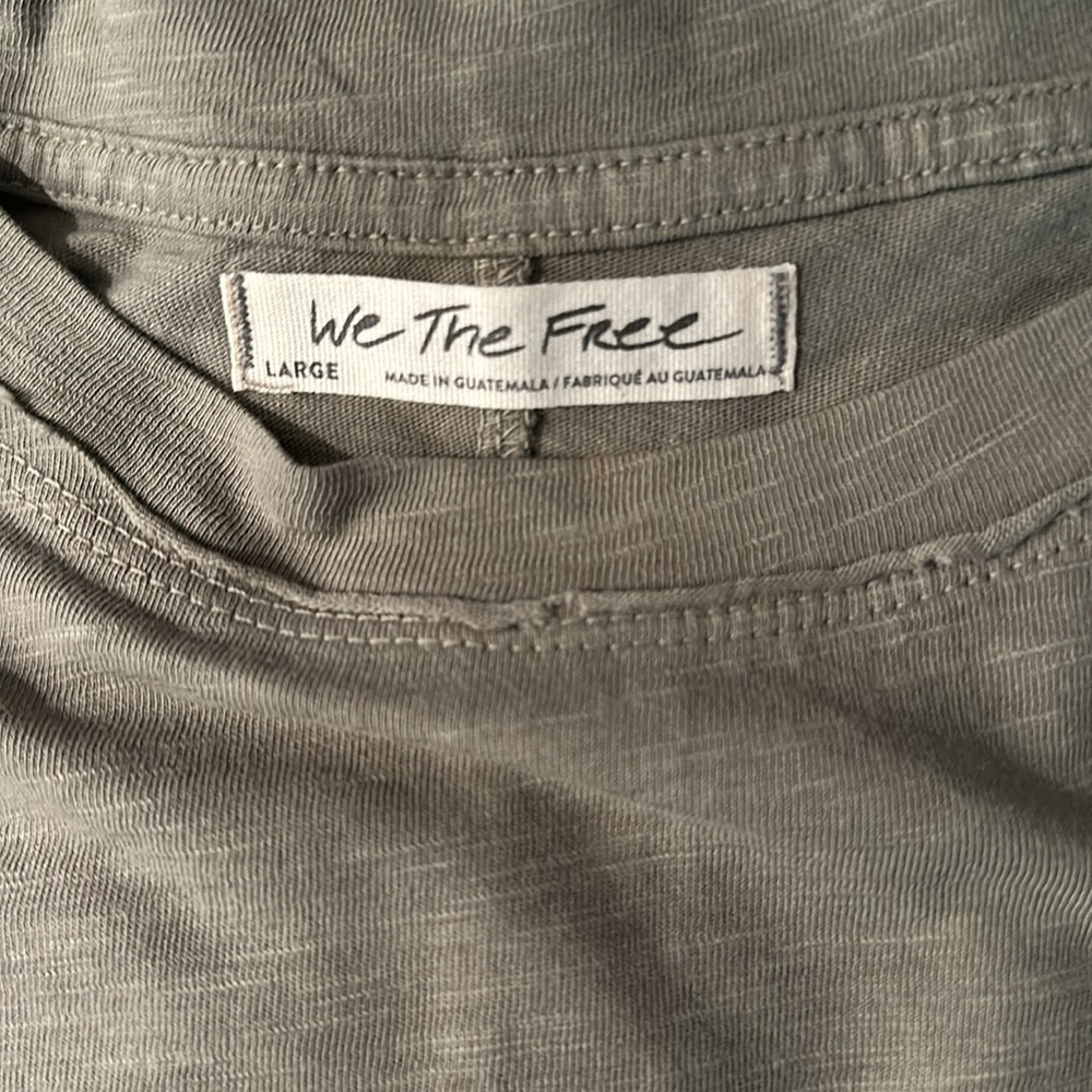 Free People We The Free Arden Long Sleeve Shirt Washed Army NWOT Size Large - Picture 6 of 8
